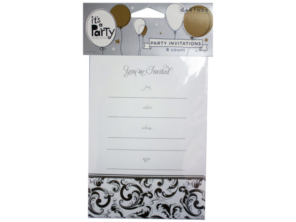 8 count GOLD elegant invitations