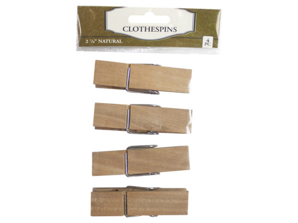 four paCk WOOD Clothespins