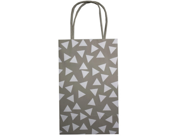 Small Gray GIFTbag With Printed White Triangles