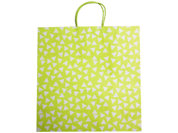 Large Green GIFT Bag With White Polka Dots