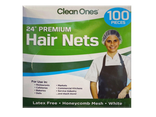 ''Clean Ones 100 Count Premium 24'''' Disposable HAIR Nets''