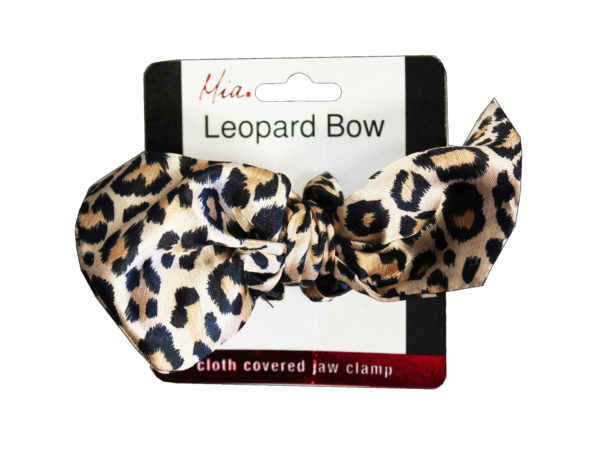 leopard bow super clamp HAIR CLIP
