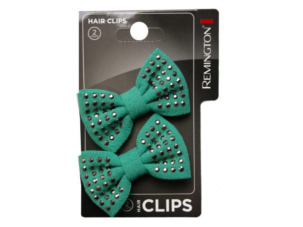 2 Count Studded Bow Salon HAIR Clips