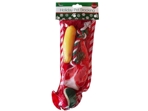 CHRISTMAS dog stocking w/4 toys