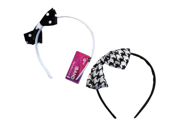1 Count Polka Dot Bow Head Band in Assorted Colors