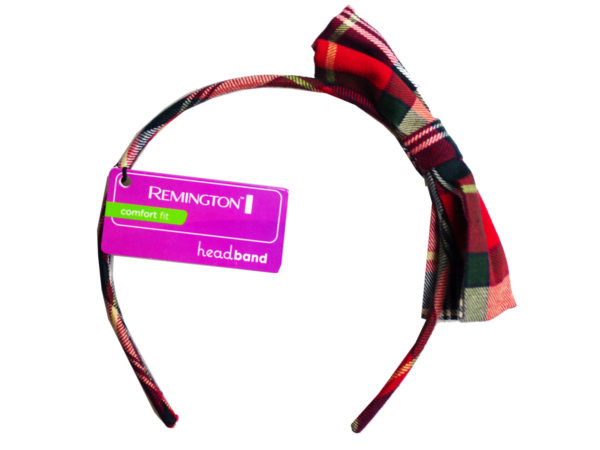 Plaid Head Band with Bow