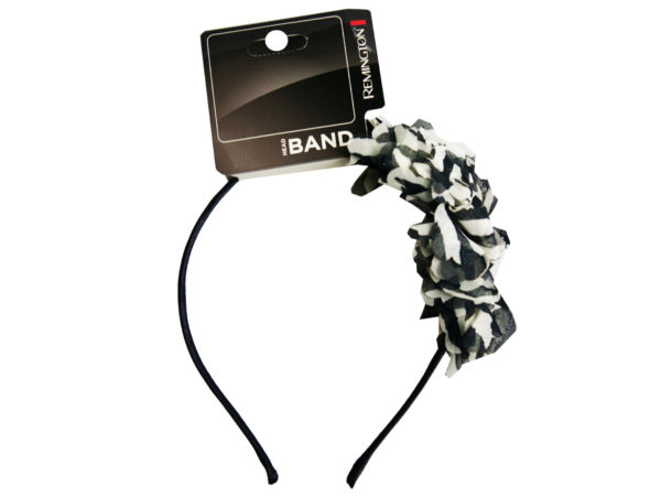 Black and White Feathered Head Band