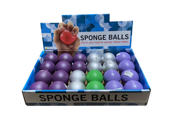 sponge balls w/asst colors countertop display