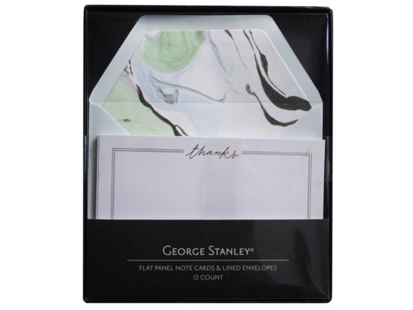 12 Count Green Marble Thank You CARD Set