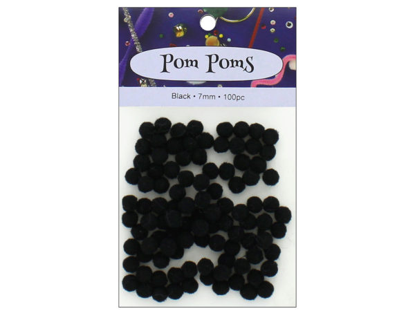 100pc Black Pom Poms