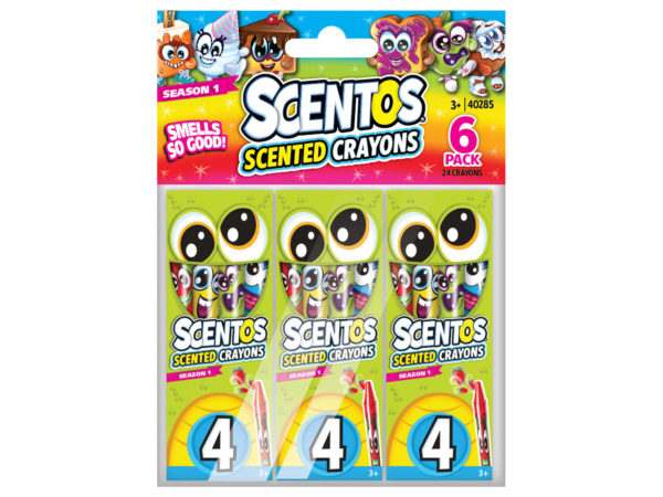 24 Scentos Scented Crayon VALUE Pack with 6 Packs of 4 Crayons