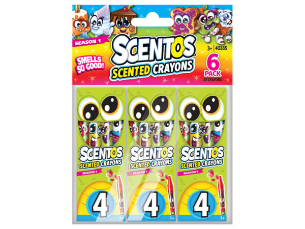 24 Scentos SCENTED Crayon Value Pack with 6 Packs of 4 Crayons