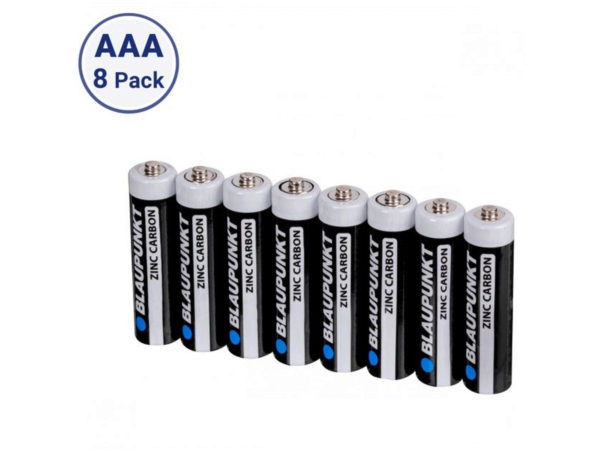 Blaupunkt Zinc Carbon AAA 8 pack BATTERIES in Shrink Wrap