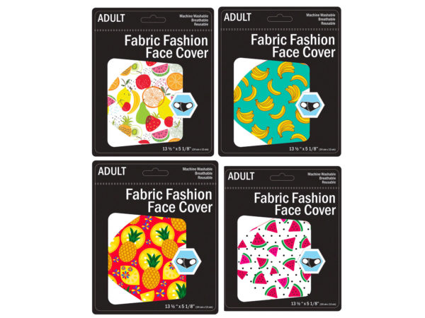 Fruit Design Washable Face Mask 4 Asst Adult Size