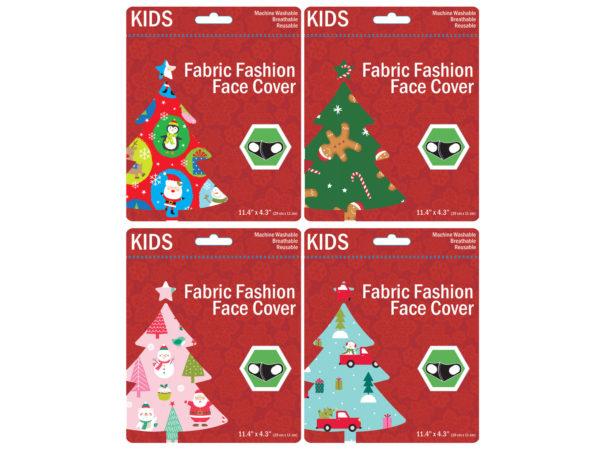 Kids Christmas Theme Washable Face Masks 4 Asst