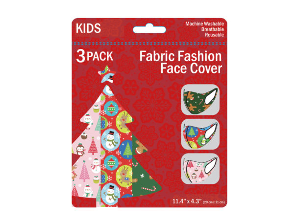 3 Pack Kids CHRISTMAS Theme Washable Face Masks