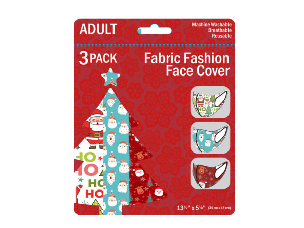 3 Pack Adult CHRISTMAS Santa and Friends Washable Face Masks