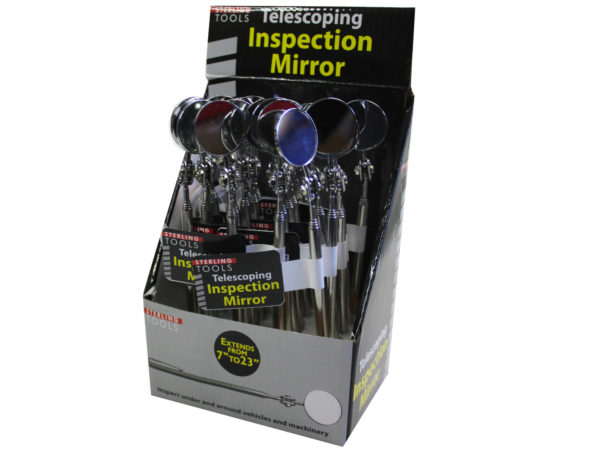 telescoping mini inspection mirror w/pen clip in countertop