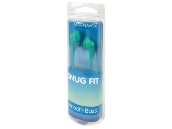 MAGNAVOX Snug Fit Stereo Earbuds in Teal