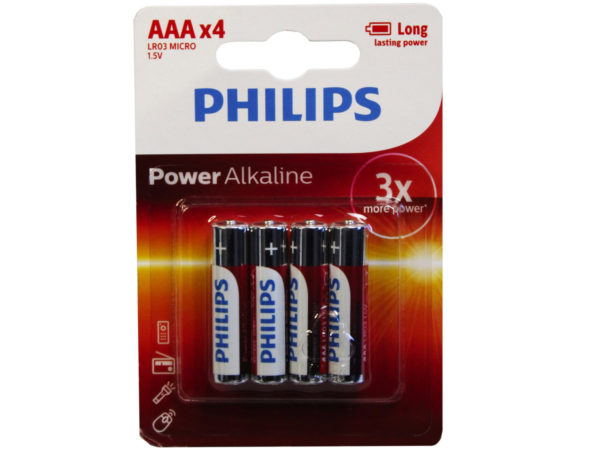 Philips Power Alkaline 4 Pack AAA BATTERY