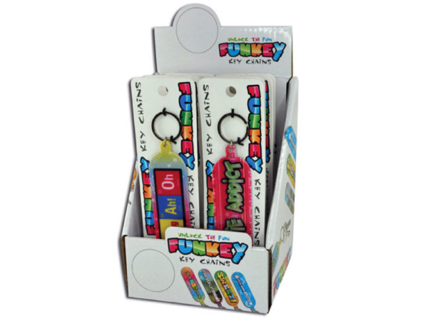 Novelty Funky Sayings KEYCHAIN in Countertop Display