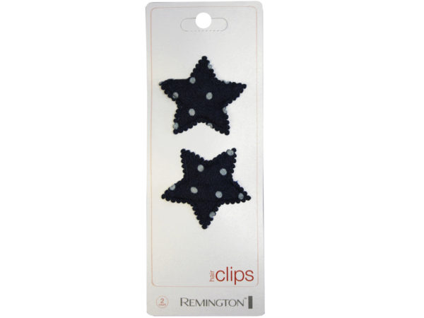 DENIM star hair clips