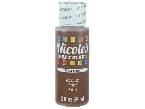 nicoles 2 oz acrylic craft PAINT in brown
