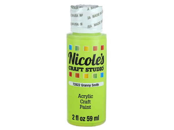 nicoles 2 oz acrylic CRAFT paint in granny smith