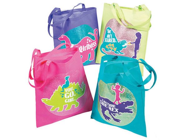 Girlysaurus Tote Bag in Assorted Colors