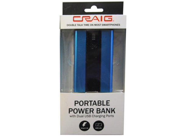 CRAIG 6600 Mah Dual USB Portable Power Bank