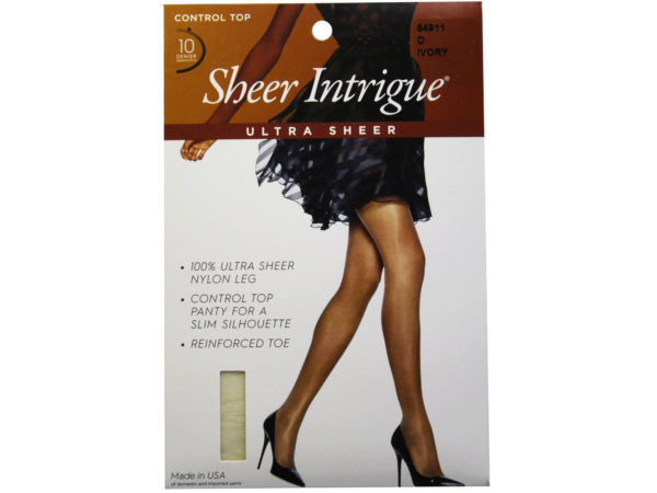 Sheer Intrigue Ivory Ultra Sheer Control Top Pantyhose Size D (PG)