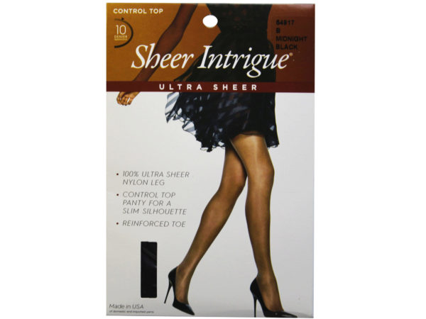 Sheer Intrigue Ivory Ultra Sheer Control Top Pantyhose Size D (PG) Sheer Intrigue Mid Black Ultra Sh