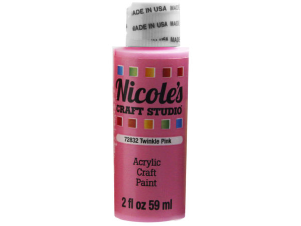 Nicoles 2 Oz Acrylic Craft PAINT in Twinkle Pink