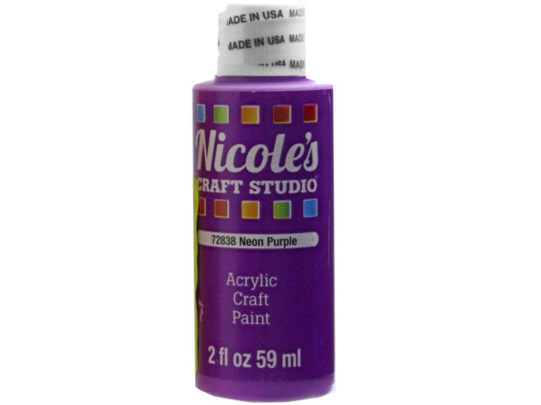 Nicoles 2 Oz Acrylic CRAFT Paint in Neon Purple