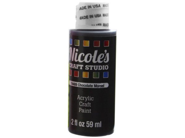 Nicoles 2 Oz Acrylic Craft PAINT in Chocolate Morsel