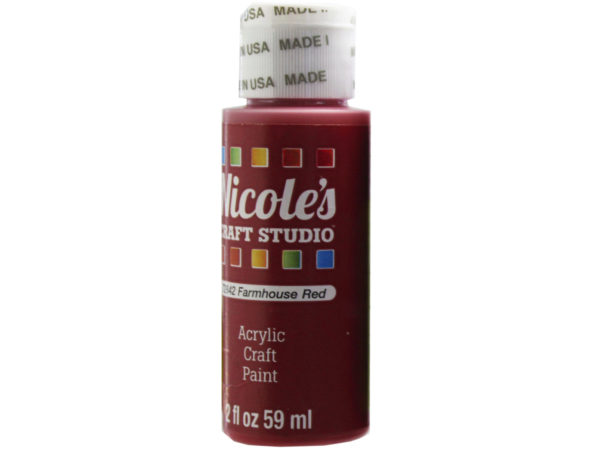 nicoles 2 oz acrylic craft PAINT in farmhouse red