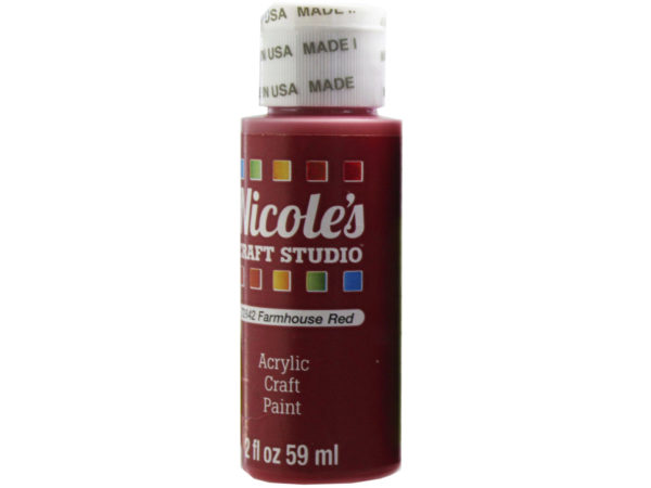 nicoles 2 oz acrylic CRAFT paint in farmhouse red