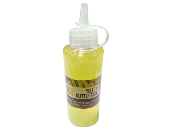 Horizon 2.98oz Yellow Glitter Glue with Squeeze Top