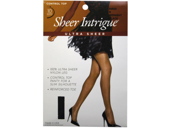 Sheer Intrigue Off Black Ultra Sheer Nylon Pantyhose Size D (PG)
