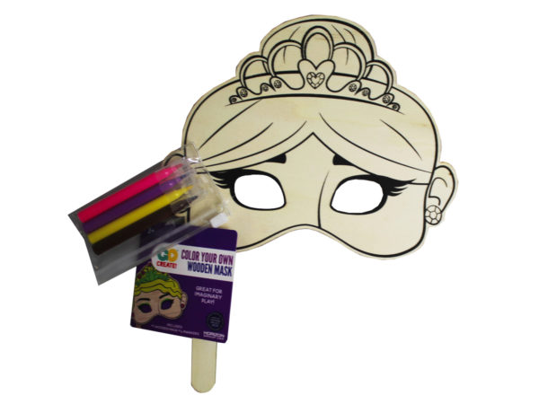 Horizon DIY Princess Wood Mask with Colored Markers
