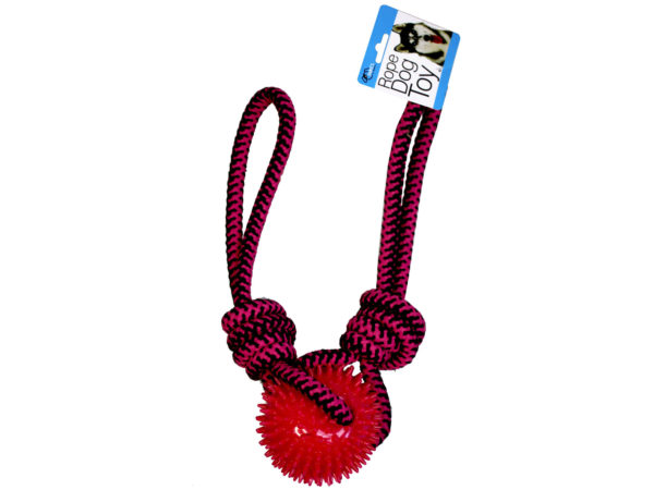 ''25'''' Pull Rope Dog TOY with Spike Center Ball Chew''