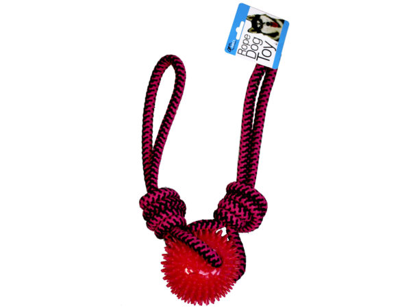 ''25'''' Pull Rope DOG Toy with Spike Center Ball Chew''