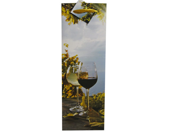 Wineglass Wine Bottle Gift Bag with Gift Note