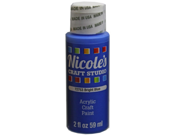 Nicoles 2 Oz Acrylic Craft PAINT in Bright Blue