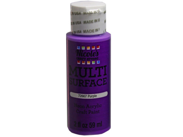 Nicoles 2 Oz Acrylic Multi Surface Craft PAINT in Neon Purple