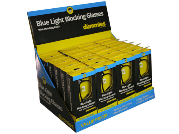 blue light blocking GLASSES w/microfiber cloth in pdq