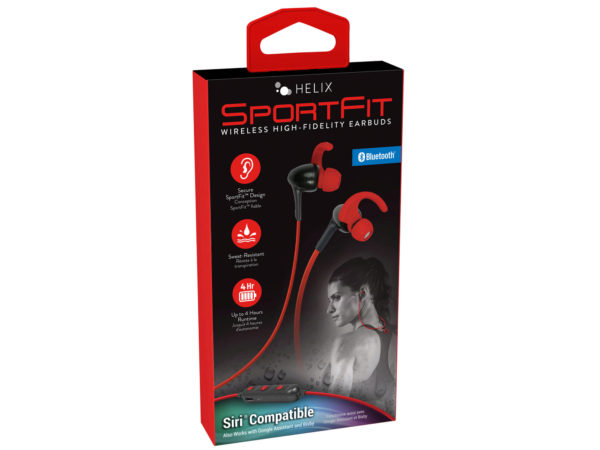 ReTrak Sport Fit High Fidelity Sport Bluetooth Earbuds in Red