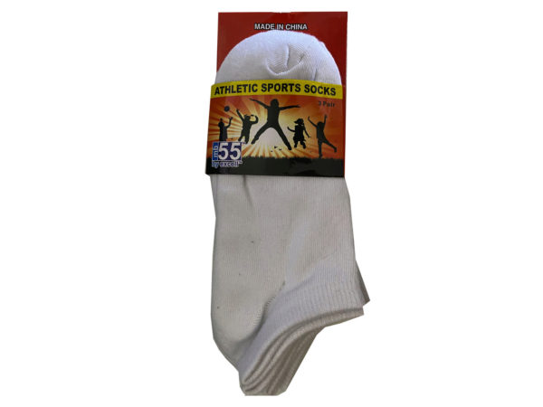 Size 10-13 White Athletic No show Fly Knit 3 Pack Socks