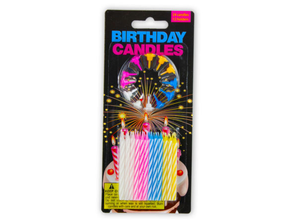 Birthday CANDLEs with Decorative HOLDERs Set