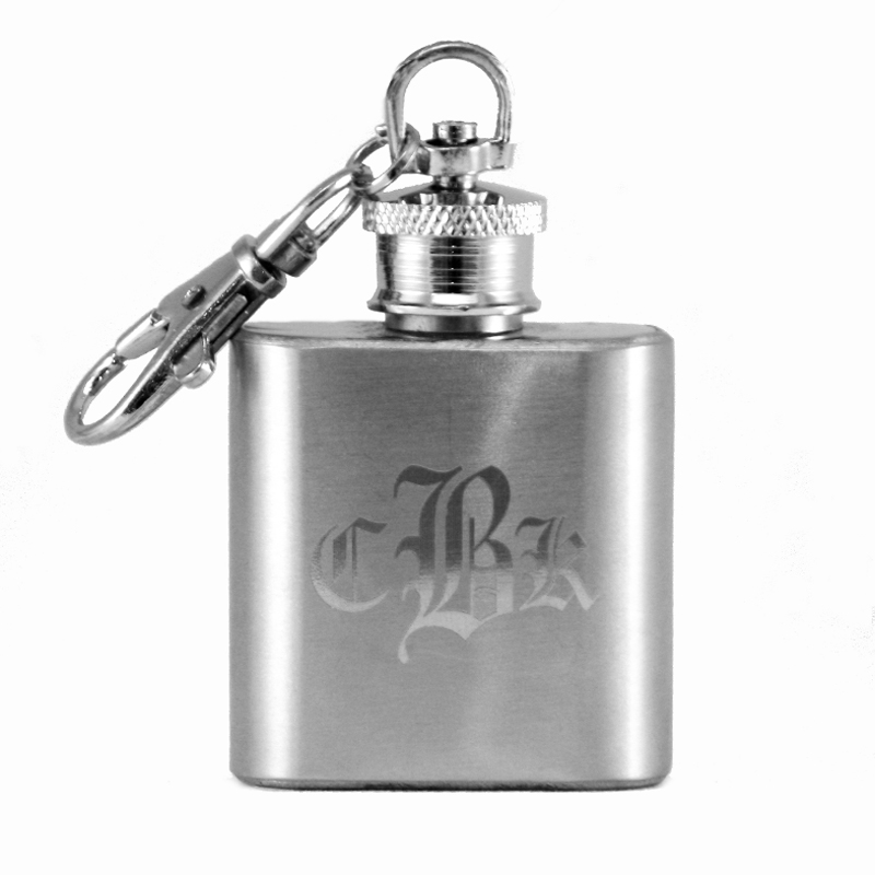 Custom Monogram 1oz Mini Key Chain Flask